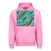 Fuchsia Pink turquoise brushstrokes with leopard and cowhide Urban Hoodie - RanaPortraitStore