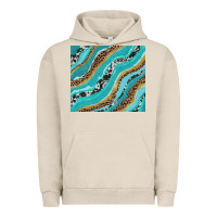 Pigment French Oak turquoise brushstrokes with leopard and cowhide Urban Hoodie - RanaPortraitStore