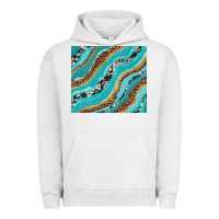 Pigment Lunar Rock turquoise brushstrokes with leopard and cowhide Urban Hoodie - RanaPortraitStore