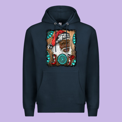 African American Santa Joy Premium Hoodie Designed By Ranaportraitstore