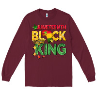 Burgundy juneteenth black king Long Sleeve Tee - BarkalooDesign
