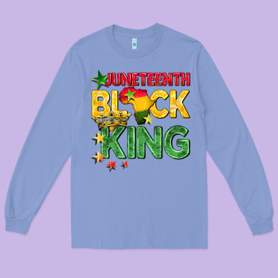 Juneteenth Black King Long Sleeve Tee Designed By Barkaloodesign