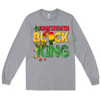 Heather Grey juneteenth black king Long Sleeve Tee - BarkalooDesign