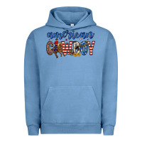 Pigment Pebble Blue American cowboy Urban Hoodie - Zillion Design Studio