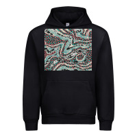 Black pink and turquoise cowhide and leopard Urban Hoodie - RanaPortraitStore