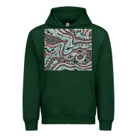 Forest Green pink and turquoise cowhide and leopard Urban Hoodie - RanaPortraitStore