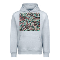 Heather Grey pink and turquoise cowhide and leopard Urban Hoodie - RanaPortraitStore