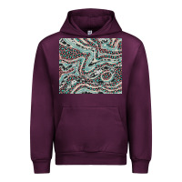Mauve Wine pink and turquoise cowhide and leopard Urban Hoodie - RanaPortraitStore