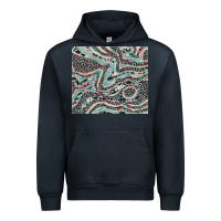 Navy pink and turquoise cowhide and leopard Urban Hoodie - RanaPortraitStore