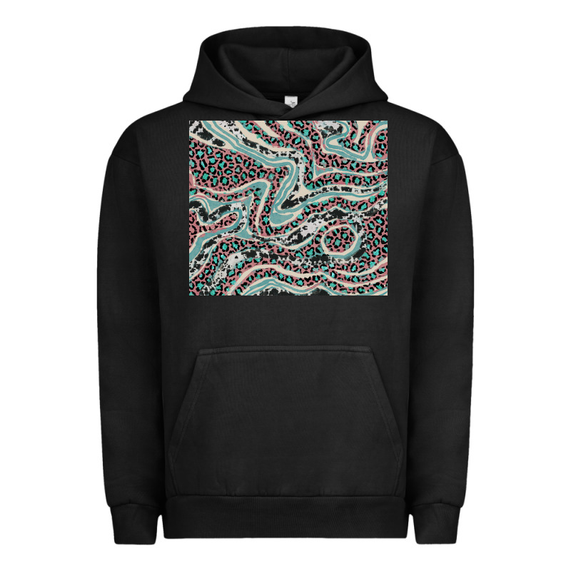 Pink And Turquoise Cowhide And Leopard Urban Hoodie by RanaPortraitStore | Teevron