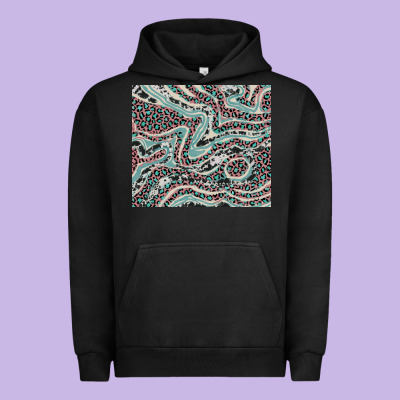 Pink And Turquoise Cowhide And Leopard Urban Hoodie Designed By Ranaportraitstore