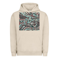 Pigment French Oak pink and turquoise cowhide and leopard Urban Hoodie - RanaPortraitStore