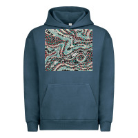 Pigment Midnight Navy pink and turquoise cowhide and leopard Urban Hoodie - RanaPortraitStore