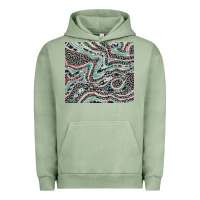 Pigment Oil Green pink and turquoise cowhide and leopard Urban Hoodie - RanaPortraitStore