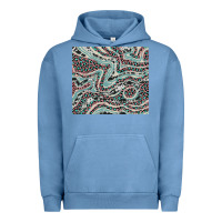 Pigment Pebble Blue pink and turquoise cowhide and leopard Urban Hoodie - RanaPortraitStore