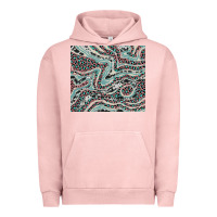 Pigment Salmon pink and turquoise cowhide and leopard Urban Hoodie - RanaPortraitStore