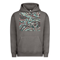 Pigment Tornado pink and turquoise cowhide and leopard Urban Hoodie - RanaPortraitStore