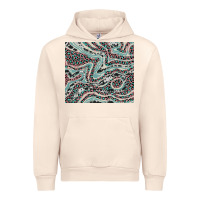 Sandshell pink and turquoise cowhide and leopard Urban Hoodie - RanaPortraitStore