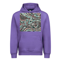 Tulip pink and turquoise cowhide and leopard Urban Hoodie - RanaPortraitStore