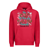Cardinal she works willingly with her hands Premium Hoodie - texasbilliewilder