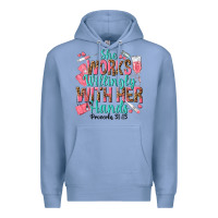 Colony Blue she works willingly with her hands Premium Hoodie - texasbilliewilder