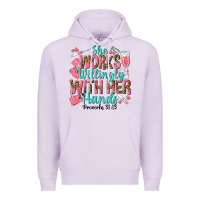 Lilac she works willingly with her hands Premium Hoodie - texasbilliewilder