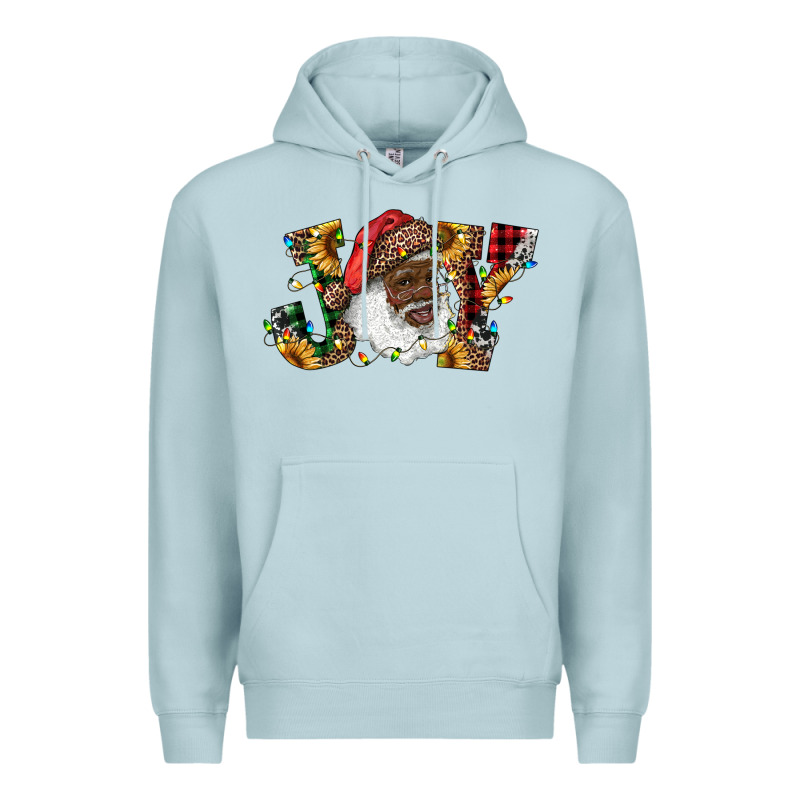 African American Santa Joy With Sunflowers Premium Hoodie by RanaPortraitStore | Teevron