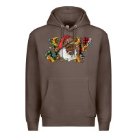 Coffee african american santa joy with sunflowers Premium Hoodie - RanaPortraitStore