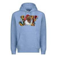 Colony Blue african american santa joy with sunflowers Premium Hoodie - RanaPortraitStore