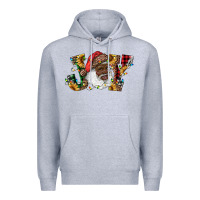 Heather Grey african american santa joy with sunflowers Premium Hoodie - RanaPortraitStore