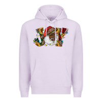 Lilac african american santa joy with sunflowers Premium Hoodie - RanaPortraitStore