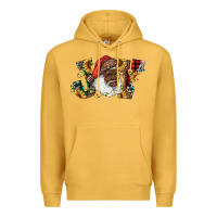 Mustard african american santa joy with sunflowers Premium Hoodie - RanaPortraitStore