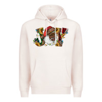 Pale Pink african american santa joy with sunflowers Premium Hoodie - RanaPortraitStore