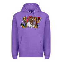 Purple african american santa joy with sunflowers Premium Hoodie - RanaPortraitStore