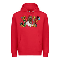 Red african american santa joy with sunflowers Premium Hoodie - RanaPortraitStore