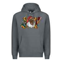 Rock african american santa joy with sunflowers Premium Hoodie - RanaPortraitStore