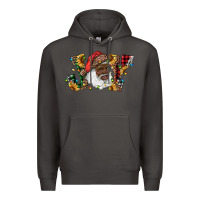 Smoke african american santa joy with sunflowers Premium Hoodie - RanaPortraitStore