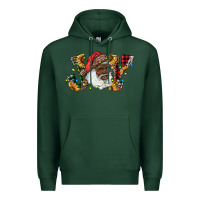 Sports Green african american santa joy with sunflowers Premium Hoodie - RanaPortraitStore