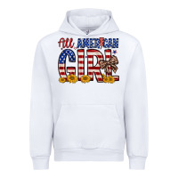 White all american girl Urban Hoodie - Zillion Design Studio