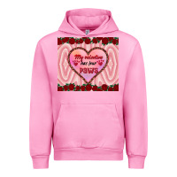 Fuchsia Pink my valentine has four paws Urban Hoodie - RanaPortraitStore