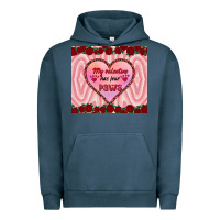 Pigment Midnight Navy my valentine has four paws Urban Hoodie - RanaPortraitStore