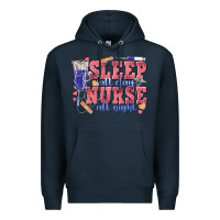 Navy sleep all day nurse all night Premium Hoodie - texasbilliewilder