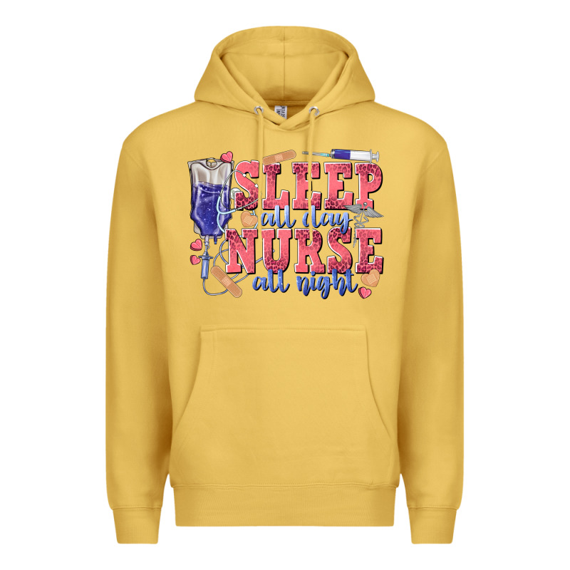 Sleep All Day Nurse All Night Premium Hoodie by texasbilliewilder | Teevron