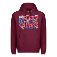 Burgundy sleep all day nurse all night Premium Hoodie - texasbilliewilder