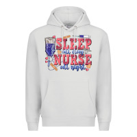 Dove Grey sleep all day nurse all night Premium Hoodie - texasbilliewilder