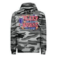 Slate Camo sleep all day nurse all night Premium Hoodie - texasbilliewilder