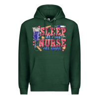 Sports Green sleep all day nurse all night Premium Hoodie - texasbilliewilder