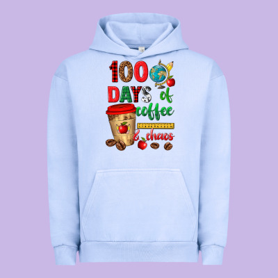 100 Days Of Coffee And Chaos Urban Hoodie Designed By Texasbilliewilder