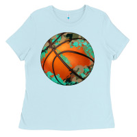 Baby Blue western basketball camouflage glitter pattern Ladies Tee - Artiststas