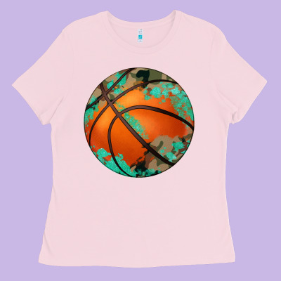Western Basketball Camouflage Glitter Pattern Ladies Tee Designed By Artiststas